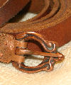 Lost wax cast bronze replica of a local archaeological find . Size: leather strap approx. 18mm width